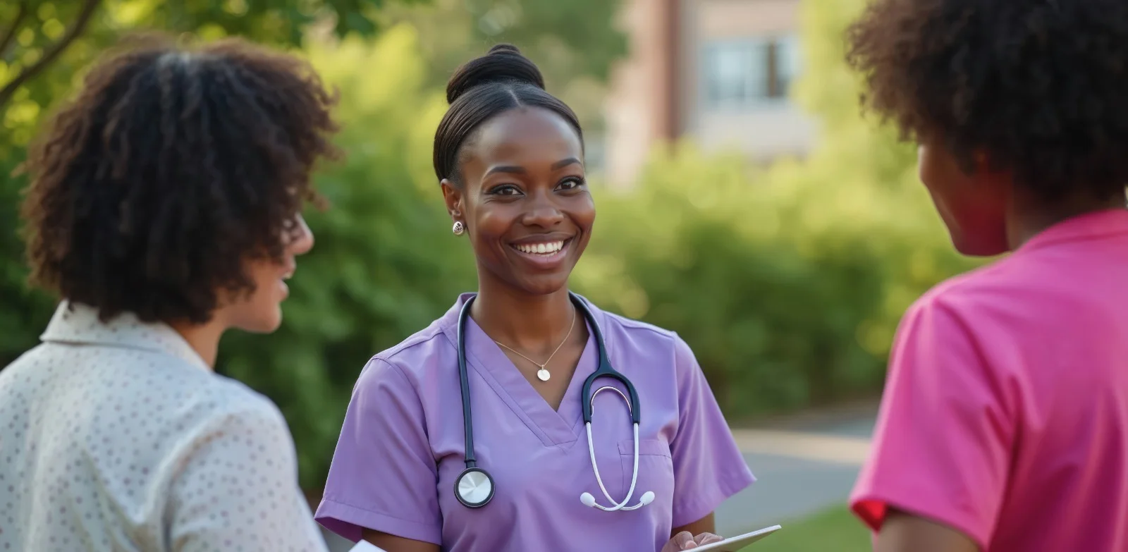 Registered nurse consulting with a client about concierge surgical recovery support